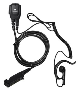 Micro-Auricular cable rizado con orejera ergonómica x Sepura STP-8000/9000