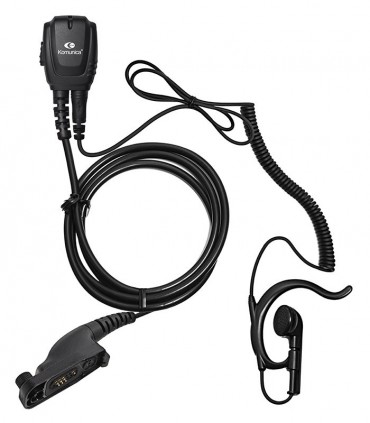 Micro-Auricular cable rizado + orejera ergonómica x Motorola Mototrbo