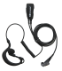 Micro-earphone Komunica compatible Airbus TPH900 with coiled cable and lapped PTT.