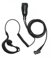 Micro-earphone Komunica compatible Airbus TPH900 with coiled cable and lapel PTT.