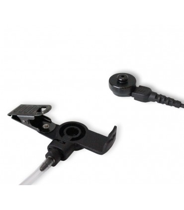Microauricular Komunica compatible Airbus TPH900 con tubo-acústico, cable rizado y PTT de solapa.