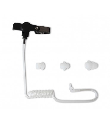 Microauricular Komunica compatible Airbus TPH900 con tubo-acústico, cable rizado y PTT de solapa.
