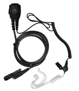 Micro-Auricular cable rizado + tubo acústico con orjera para Motorola DP-2400E