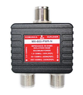 Duplexor Komunica de 1.6-150/400-460MHz, tipo N, sin cables