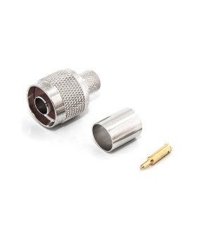 N male connector for RG-213, crimp type and Gold Contact Pin