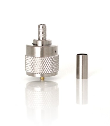 PL macho - corto - para RG-58, version especial crimpar (Pin Dorado)