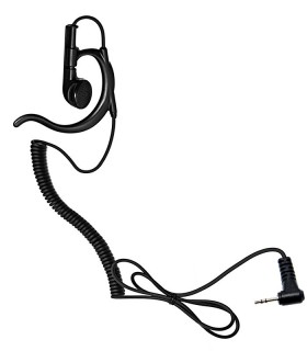 Earphone with coil cord and connector compatible Motorola Series PMR: T-62 / T-82, etc.
