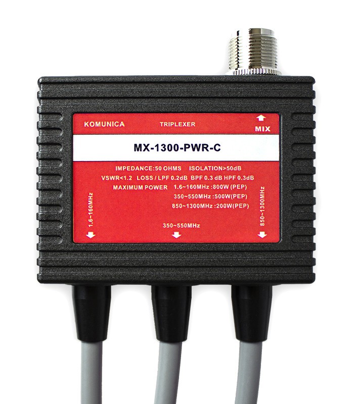 Triplexor Komunica:  1.6-160 (PL) / 350-550 (N) / 850-1300MH (N) + Cable