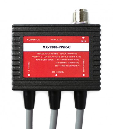 Triplexor Komunica:  1.6-160 (PL) / 350-550 (N) / 850-1300MHz (N) + Cable
