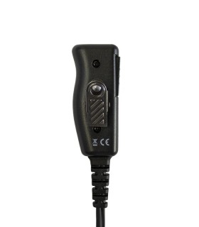 Laringofono Komunica con doble cápsula de micro y tubo acustico + PTT x Kenwood (2 Pin)