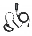 Micro-earphone Komunica compatible Hytera POC series: PNC-380, PNC-550, BP-365 with coiled cable and lappeL PTT.