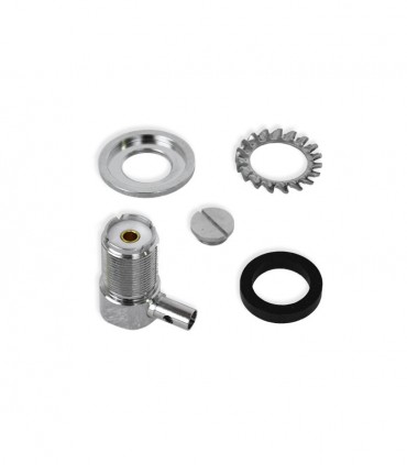 Threaded base with PL Female Connector for antennas and adjustable for RG 58 cable