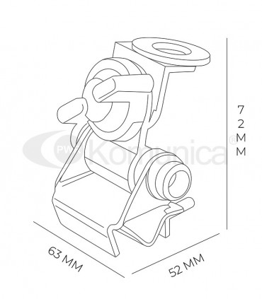 Komunica soporte multi-posición para barra retrovisor & rail,  360º