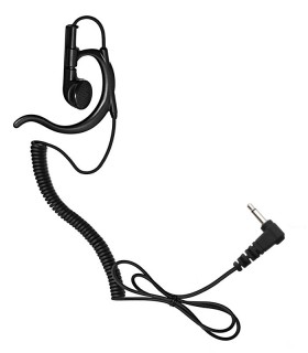 Earphone with coil cord and plug in right angle 3,5mm. Special size for speaker-microphones