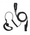 Microauricular Komunica con cable rizado y PTT de solapa x Sepura SLC3, SC20, STP9000/8000, etc