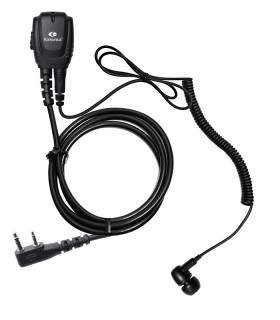 Micro-Auricular cable rizado y orejera tipo botón (PWR-EB8), compatible con series Kenwood 2 Pin