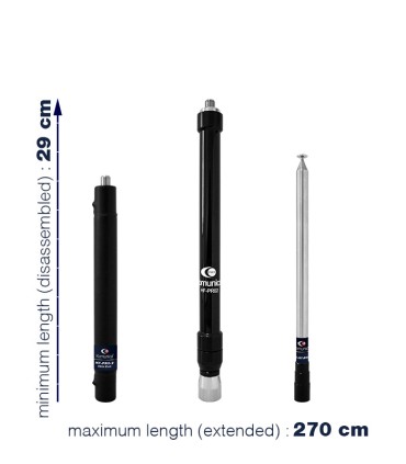 Komunica Telescopic & Portable Multi-Band antenna: 3.5MHz (by coil included) + 7/30MHz + 40MHz + 50MHz + 70MHz + VHF
