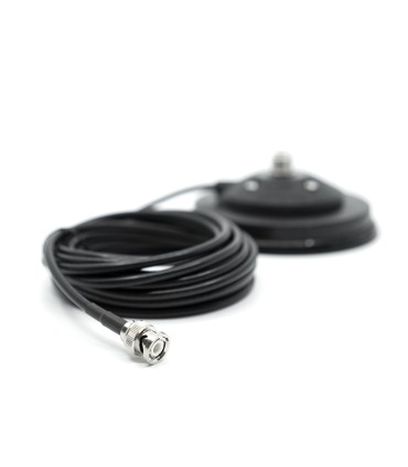Base magnética reforzada de 12cm con conector BNC en cable + 5 mts RG-58
