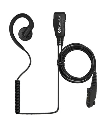 Micro-earphone Komunica compatible Hytera series: BP565/515 with coiled cable and lappeL PTT.