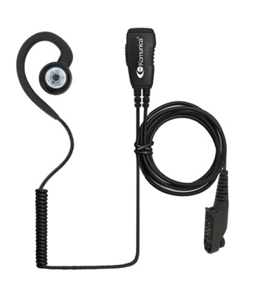 Micro-earphone Komunica compatible Hytera series: BP565/515 with coiled cable and lappeL PTT.