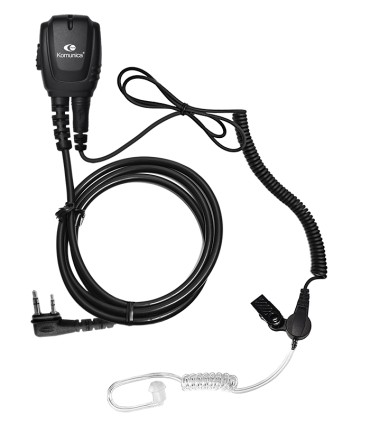 Micro-Auricular Komunica con cable rizado y orejera con tubo acústico para Icom IP-100,  IC-U20SR, etc.