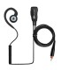 Micro-earphone Komunica compatible Motorola,  serie CLPe. Coiled cable, lappeL PTT. Earphone EH9 shape.