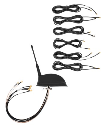 Combined Mobile Antenna: 4 x LTE/5G, 1 x WLAN-WiFi 2.4/5.8GHz + 1 x TETRA