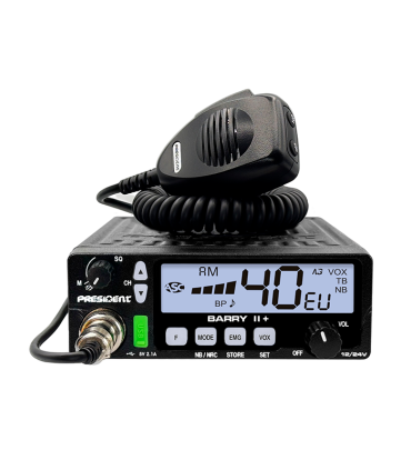 PRESIDENT CB Radio 40 Channels AM/FM ASC 12/24V NRC (TX+RX)