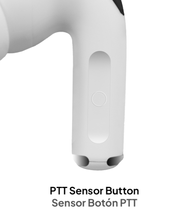 Wireless Earbuds with PTT function for Walkie-Talkie or Mobile Phone
