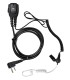 Microearphone coiled cord with acoustic tube x ICOM 2-pin
