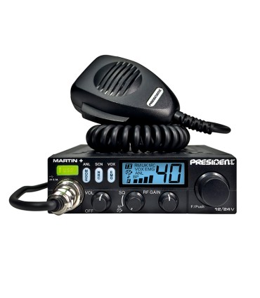 PRESIDENT MARTIN+ AM/FM (12/24V) VOX, 40 Channels