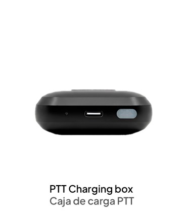 Wireless microearbuds with charging case and integrated PTT for with Walkie-talkie or Phone