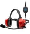 Casco Profesional y Robusto en rojo con Sistema de Cancelación de Ruido ambiental 25dB + conector "Quick disconnect"