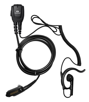 Micro-earphone coil cord + ergonomic earhanger x Icom ICF52/62