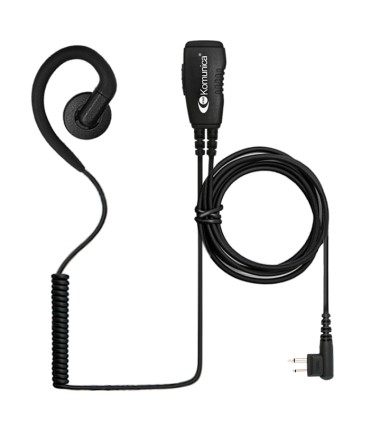 Micro-earphone Komunica version with a swivel earpiece compatible with Motorola 2-pin