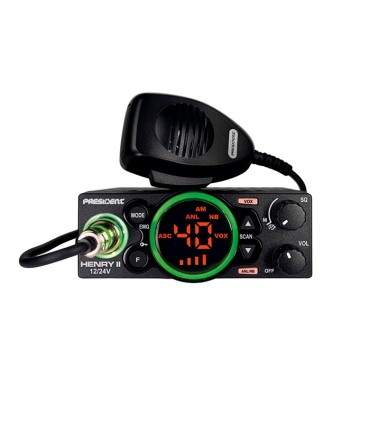 PRESIDENT Emisora CB, 12/24V, AM/FM, 40 canales