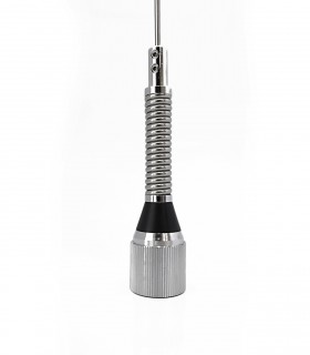 Movil antenna VHF 1/4  strong spring, stainless steel, PL.